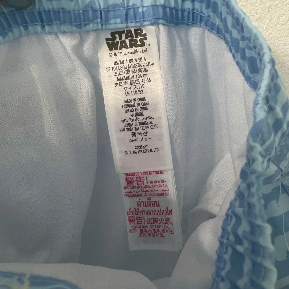 Star Wars Boys‎ Blue Striped Swim Trunks Darth Vader Stormtrooper UPF 50+ Size 4